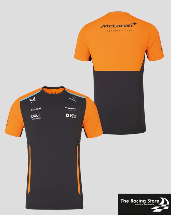 Mclaren Teamline Shirt Grijs 2024 XL - Lando Norris - Oscar Piastri