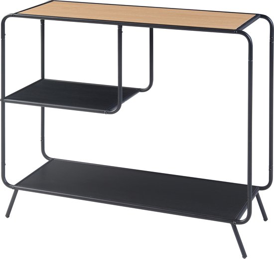 Console tafel Krødsherad 83x102x36 cm zwart en eikenkleurig