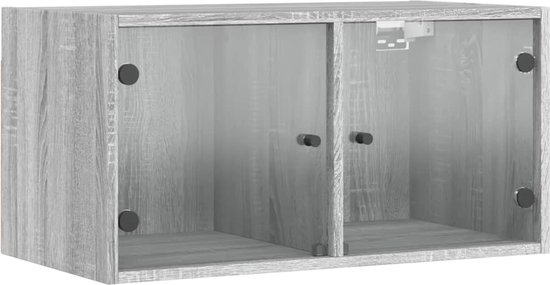 Mobile A Muro Con Ante In Vetro VidaXL - Bianco, Dimensioni 68.5x37x35 Cm, In Legno Multistrato, Portata 80 Kg
