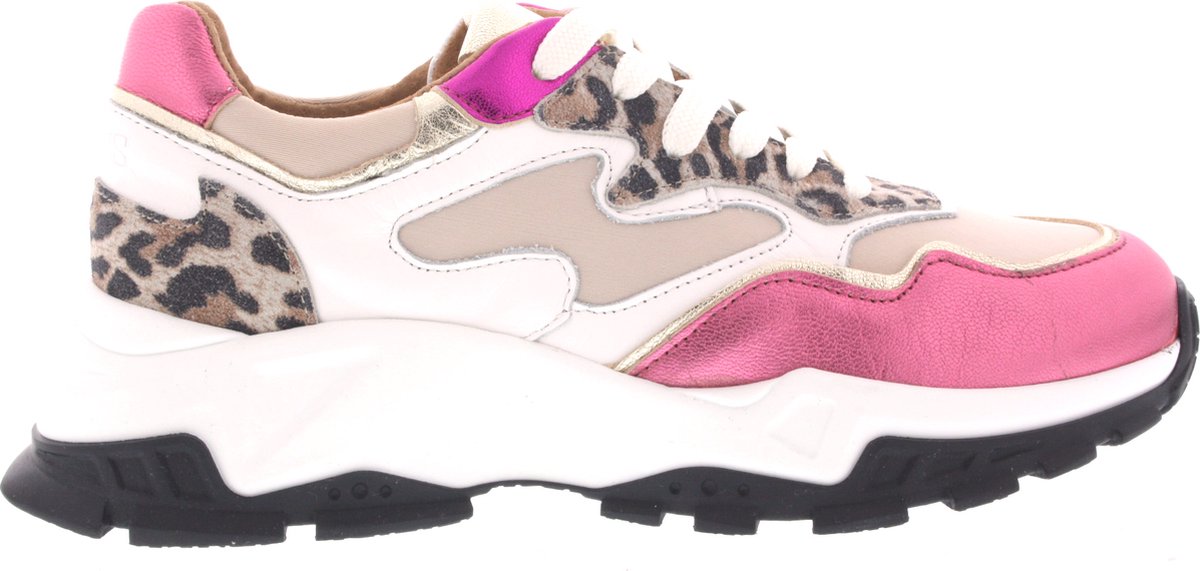 Dames Sneakers Dwrs Chester Leopard White Pink Multi - Maat 40