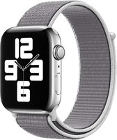 Bandje geschikt voor Apple Watch 38/40MM - Geschikt voor Series 1/2/3/4/5/6/7/8/9/SE - Maat One Size - Horlogebandje - Nylon - Zilver