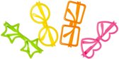 Feest Brillen 4 STUKS - Traktatie Feestbrillen - FeestBrillen Voor Kinderen & Volwassenen - Carnaval - Mix Kleur