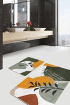 Tapis de bain antidérapant Badmat Paillasson pour l'intérieur - Tapis de toilette - Tapis de toilette - Design scandinave Zwart & Wit - De Groen Home