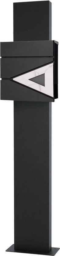 Brievenbus 37x36,5x11 cm antraciet/wit marmerlook staal ML-Design