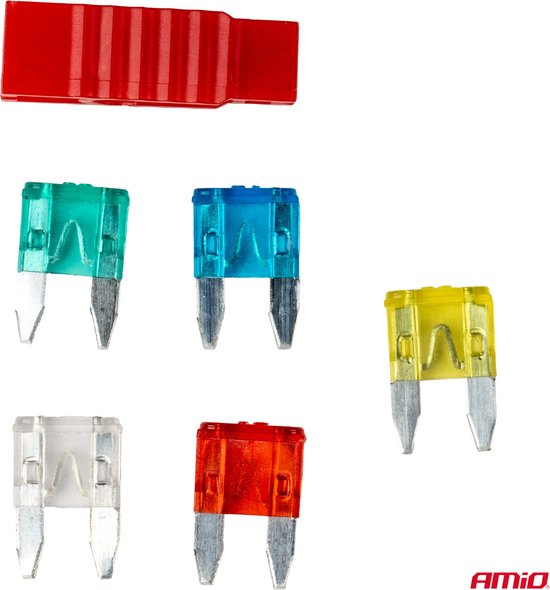 AMiO Mini Auto Zekeringen Blade Fuses Set 10A/15A/20A/25A/30A met Clip van AMiO — afbeelding 2