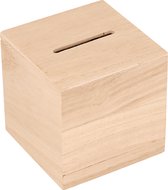 Artemio 3 houten spaarpotten 6x6 cm