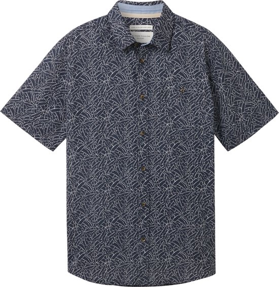 TOM TAILOR printed cotton linen shirt Heren Overhemd - Maat M