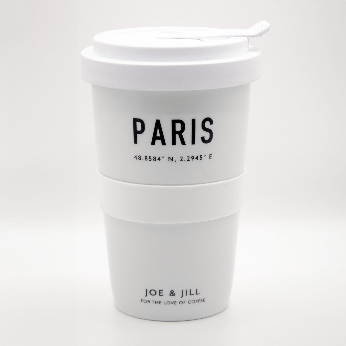 Joe&Jill Premium koffiemok - Koffiebeker To Go - 'Paris' - 330ml - Porselein