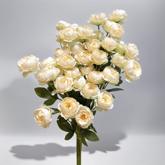 Boeket van 42 Zijden Rozen - Champagne - 80cm - Kunstbloemen - Zijde Bloemen - Valentijn Cadeautje Voor Hem Haar - Valentijnsdag