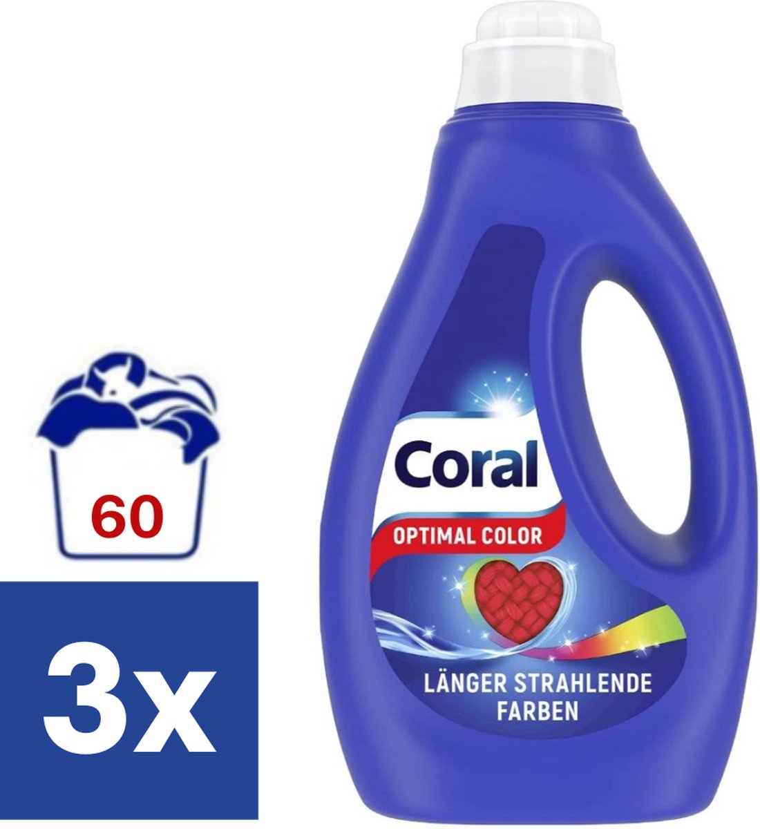 Coral Optimal Color Vloeibaar Wasmiddel - 3 x 1 l (60 wasbeurten)