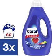 Lessive Liquide Coral Optimal Color - 3 x 1 l (60 lavages)
