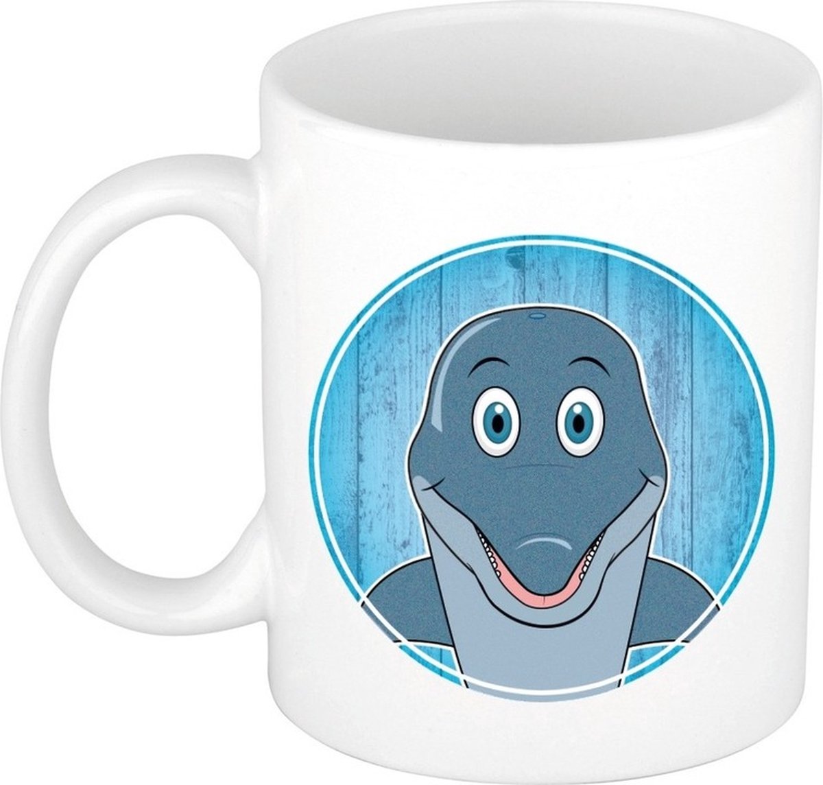 Dolfijn mok - wit - keramiek - 300 ml - kinder beker dolfijn
