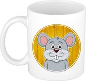 1x Muis beker / mok - 300 ml keramiek - muizen dieren beker voor kinderen