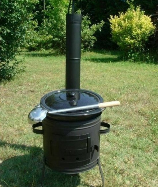Buiten kookkachel-set 8liter.BUITEN KEUKEN! Houtkachel, HONGAARSE ketel 8L met deksel!!! BBQ Kookpan 8L Terras kachel. van MENASTYL — afbeelding 3