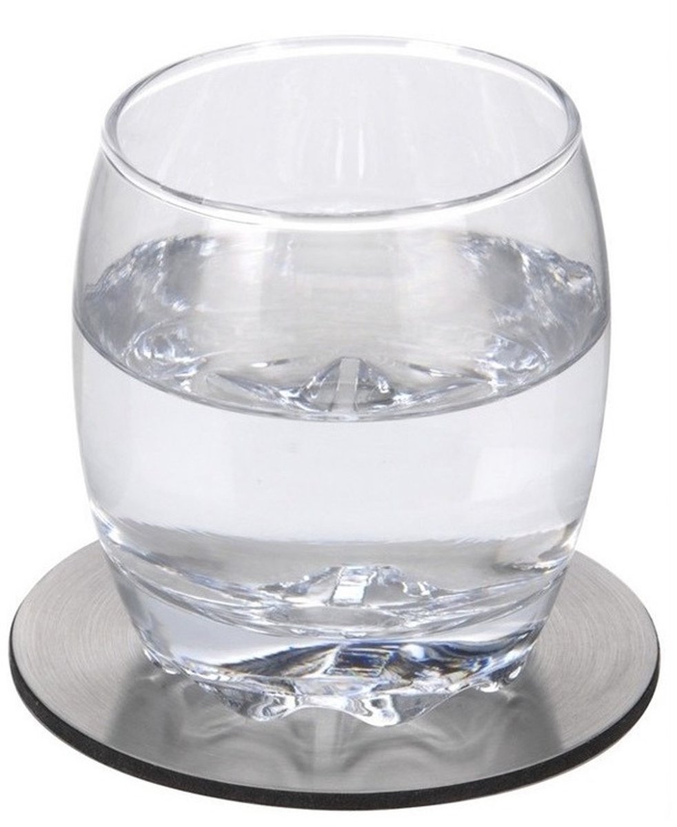 6x Ronde RVS onderzetters - 10 cm