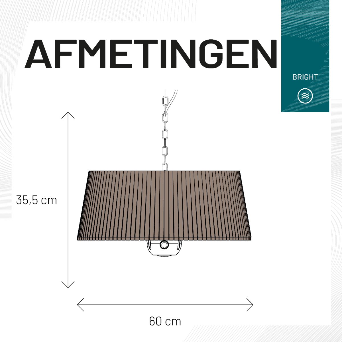 Sunred Artix Corda Bright 1800 W - Hanging patio heater - Brown