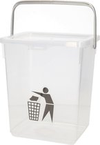 Plasticforte Gft afvalbakje voor aanrecht - 5L - klein - transparant - afsluitbaar - 20 x 17 x 23 cm - compostbakje