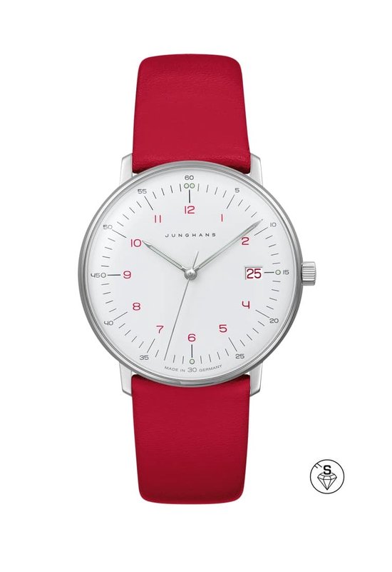 Junghans Max Bill ladies 47/4541.02 - dames horloge - quartz - rood - luxe - cadeautip