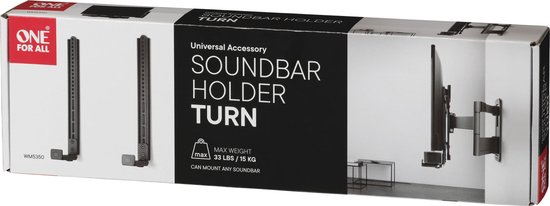 One For All WM5350 Universele soundbar beugels - montage van soundbar aan muurbeugel/TV - zwart van One For All — afbeelding 5