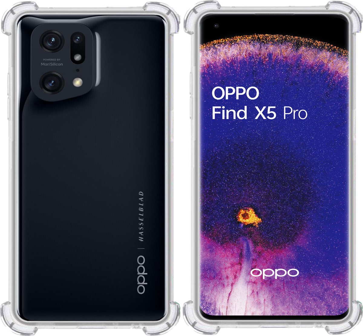 Hoesje geschikt voor OPPO Find X5 Pro – Extreme Shock Case – Cover Transparant
