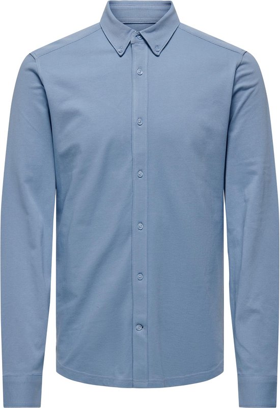Only & Sons Overhemd Onstarp Slim Pique Btn Dwn Ls Shirt 22024494 Cashmere Blue Mannen Maat - XXL