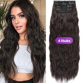 SassyGoods Haarextensies - Clip-In Extensies - Donkerbruin - Golvende Haarverlenging - 50cm
