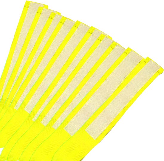 MDsport - Partijlint klittenband - Set van 10 - Neon geel
