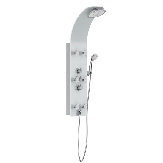 Foto: Sch tte lanzarote douchepaneel met thermostatische douchekraan 6 massage sproeiers glas wit