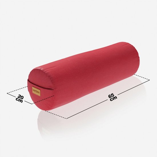 Gorilla Sports Yoga Bolster - Rood - 65 x 20 cm - Yoga kussen - Rond van Merkloos — afbeelding 5