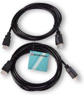 Set van 2 HDMI 1.4 - 2 Meter High-Speed HDMI-Kabel | 4k Ultra HD | Audio/Video Verguld (HDMM2M)