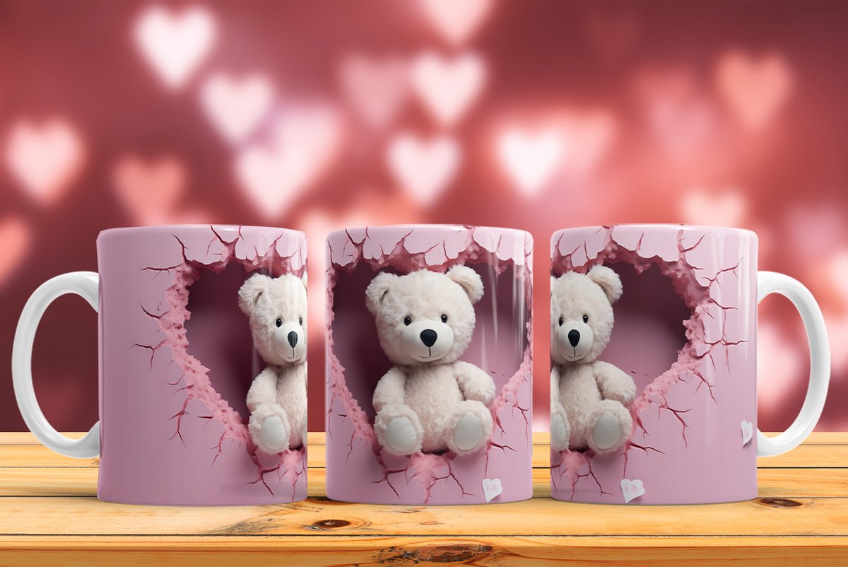 Mok Bear-Teddy love Valentine's Day / Liefde beertje-Teddy Valentijnsdag