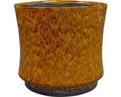 Ter Steege Bloempot Geglazuurd Geel-Caramel D 21 cm H 20 cm Opening 18.5 cm
