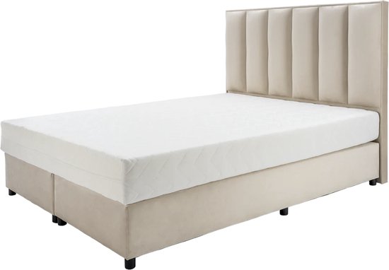Boxspringset - 90x200 - Beige - Eénpersoons