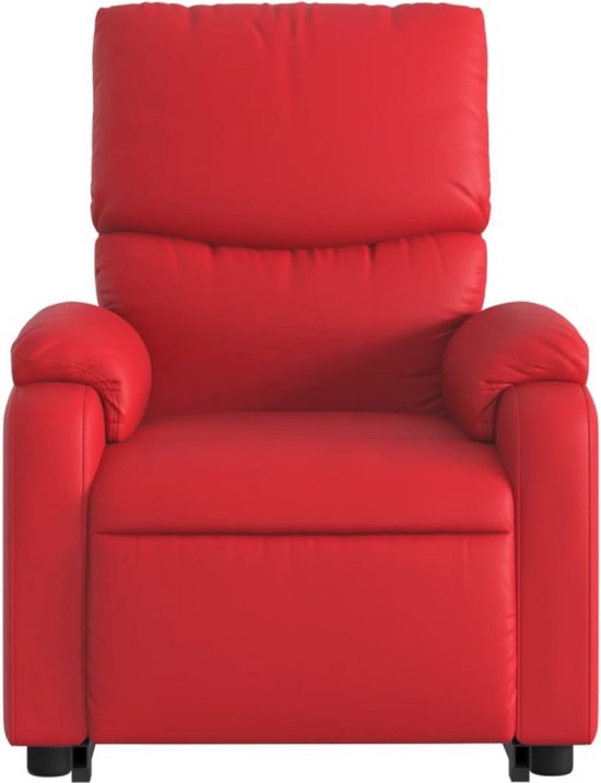 Fauteuil électrique debout en cuir artificiel rouge