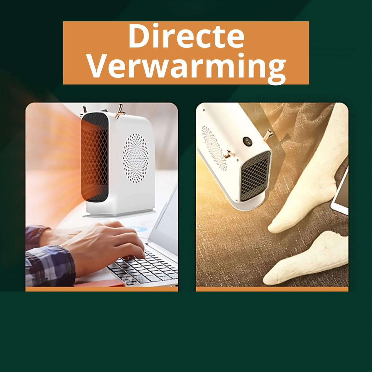Nivard Elektrische Kachel - Haard - Heater - Mini Kachel - Bureau - Groen – foto 4