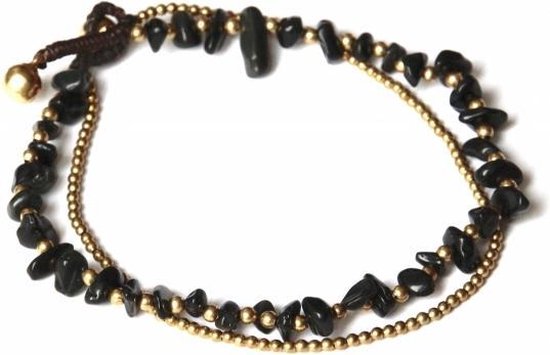 Enkelbandje zwarte onyx - Leelavadee Jewelry