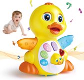 Kruipend Klapperend Eend Speelgoed - Educatief & Stimulerend - Muzikaal Baby Speelgoed voor 6+ Maanden - 7 Melodieën