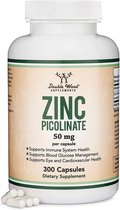 Double Wood Zink Picolinaat capsules - 300 x dagelijkse behoefte ( 300 x 50 mg) - Zinc Picolinate - tabletten