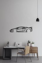 Lamborghini Aventador - Silhouette - Metaalkunst - Goud - 100 x 22 cm - Auto Decoratie - Muur Decoratie- Man Cave - Cadeau voor man- Inclusief ophangsysteem