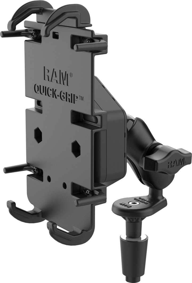 Quick-Grip™ XL Telefoonhouder met Vibe-Safe™ Adapter & Kogelmontage - Montage opties