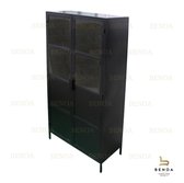 Vitrinekast Besi Iron & Glass Cabinet 180 cm - zwart