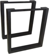 U tafelpoot eettafel metaal 8x4 cm Set - Zwart