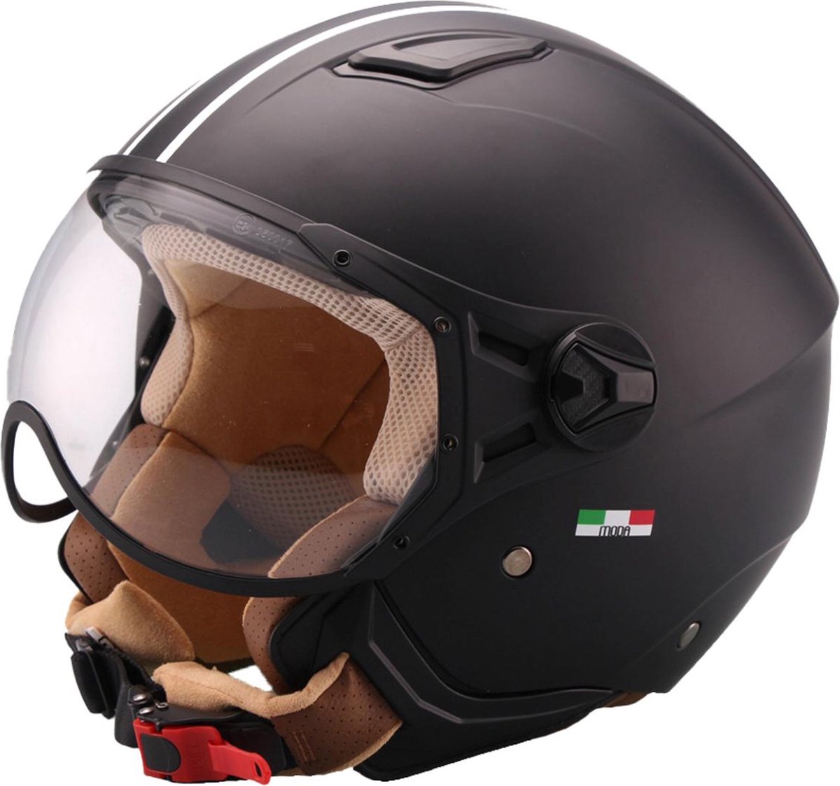 Vito Moda mat zwart - maat M - jet helm