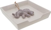 Witte olifant touw gewicht keramische servethouder