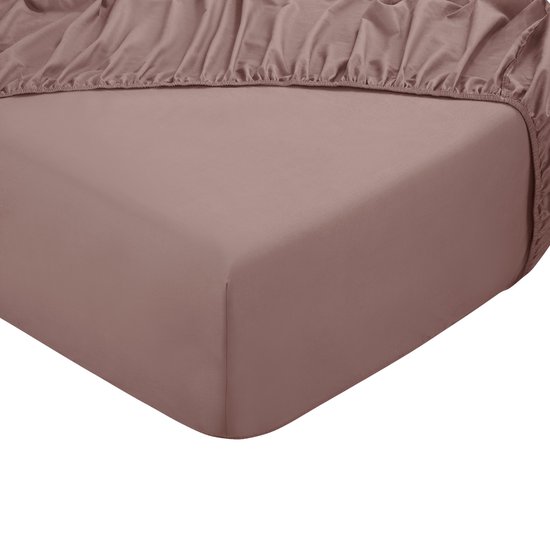 DoubleDry Hoeslaken 100% Natuurlijk Katoen - Tweepersoons 140x200 cm - Zacht & Ademend - Rondom Elastiek - Oudroze