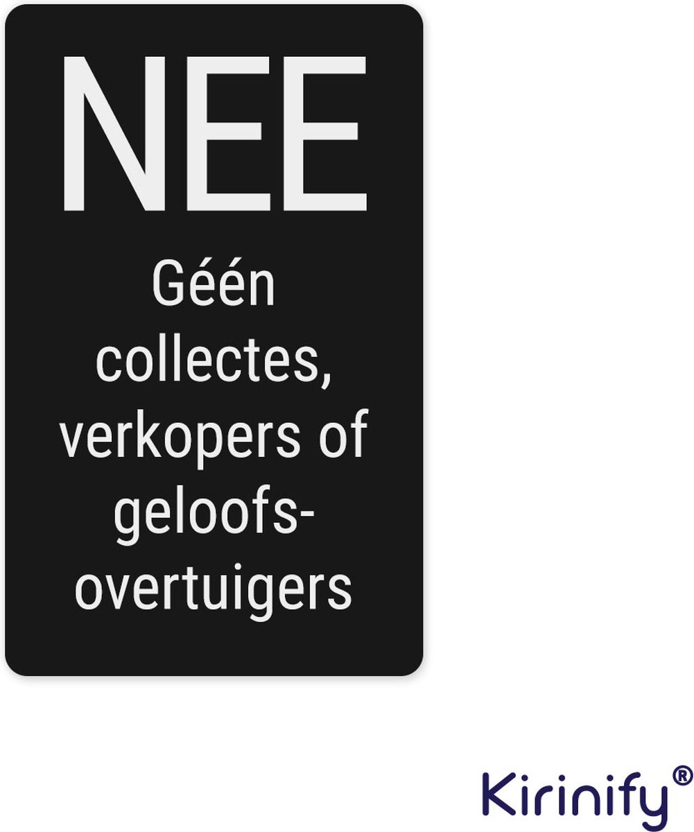 Colportage sticker - Geen collecte verkopers of geloofsovertuigers - Premium kwaliteit - 8 x 5 cm – Mat zwart