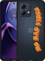 Cazy Hoesje Zwart geschikt voor Motorola Moto G84 5G No Bad Vibes