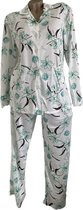 Dames Katoenen Pyjama 2038 180GSM Double Jersey XL wit/groen