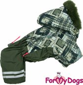 ForMyDogs honden kleding, Winterpak voor de reu, maat 18 , rug lengte 36cm, gevoerd met fleece, waterafstotend, capuchon afneembaar