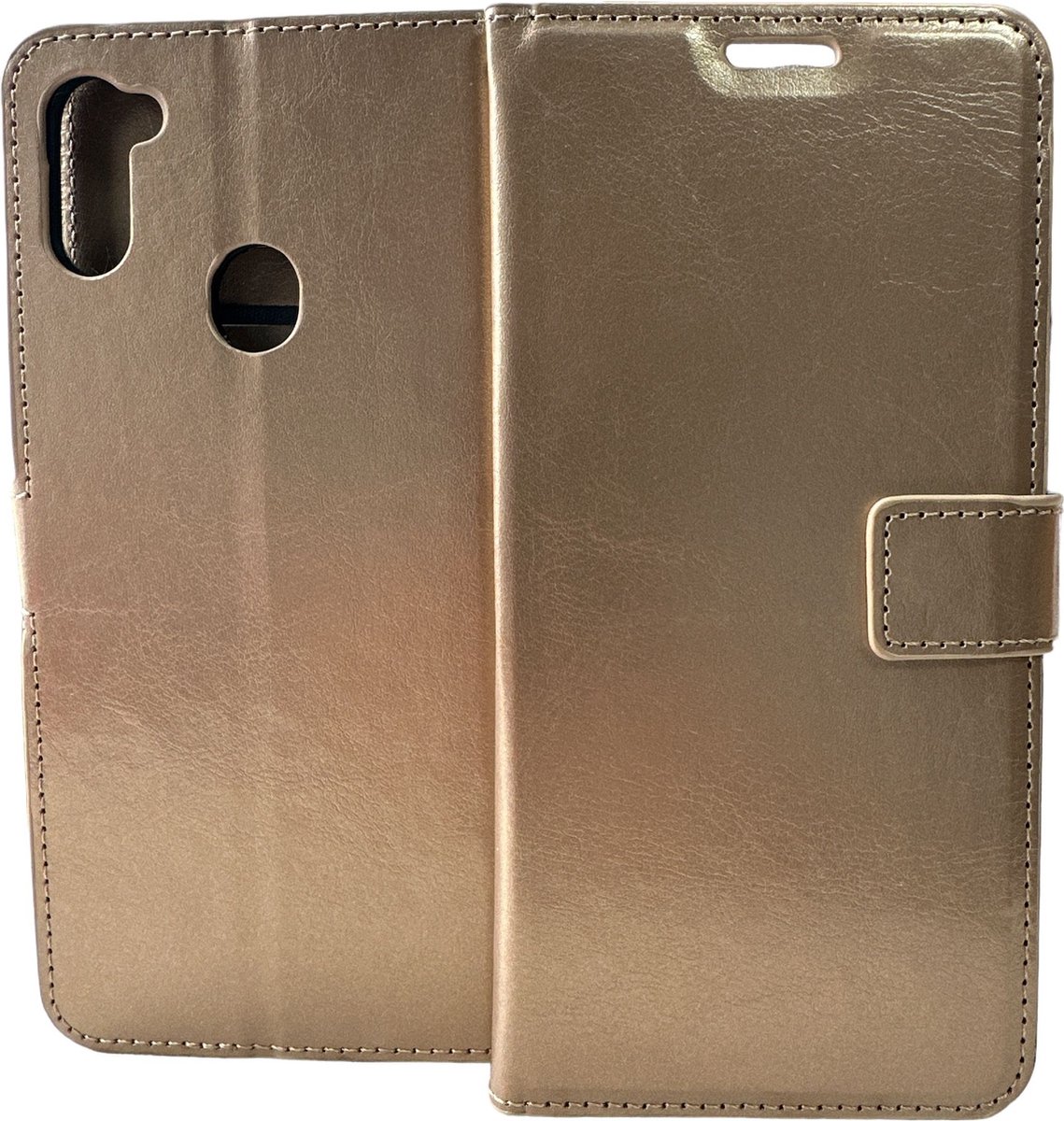 Portemonnee Book Case Hoesje Geschikt voor: Samsung Galaxy A21 - Goud